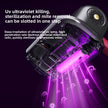 Ultraviolet light sterilizer with text on a dark background