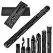 Black tactical pen with multiple components on a white background