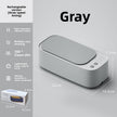 Gray cleaning device with features and dimensions on a gray background