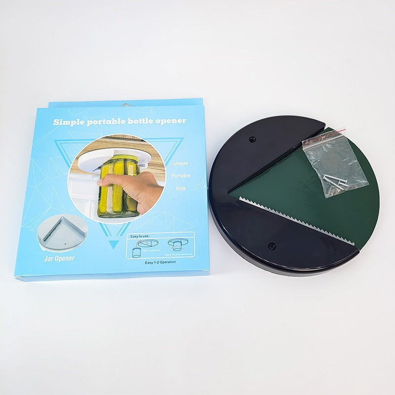 Black bottle opener with packaging on a white background