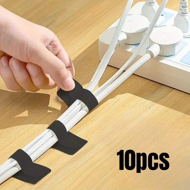 10 Piece Black/white Self-adhesive Nylon Zip Ties, An Easy-to-use Cable Management Tool Suitable for Fixing Various Wire Ties