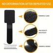 Black adhesive strip with text highlighting features like 'Powerful Claws', 'High Quality Back Velvety', and 'Powerful Hooked' on a yellow background.