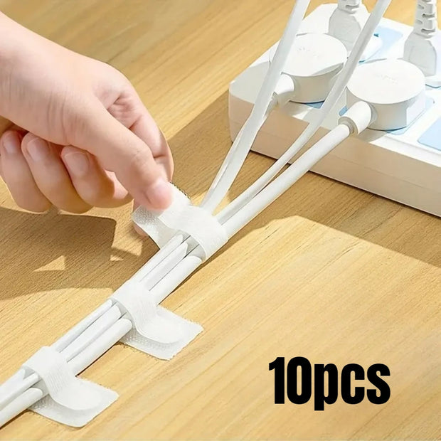 10 Piece Black/white Self-adhesive Nylon Zip Ties, An Easy-to-use Cable Management Tool Suitable for Fixing Various Wire Ties