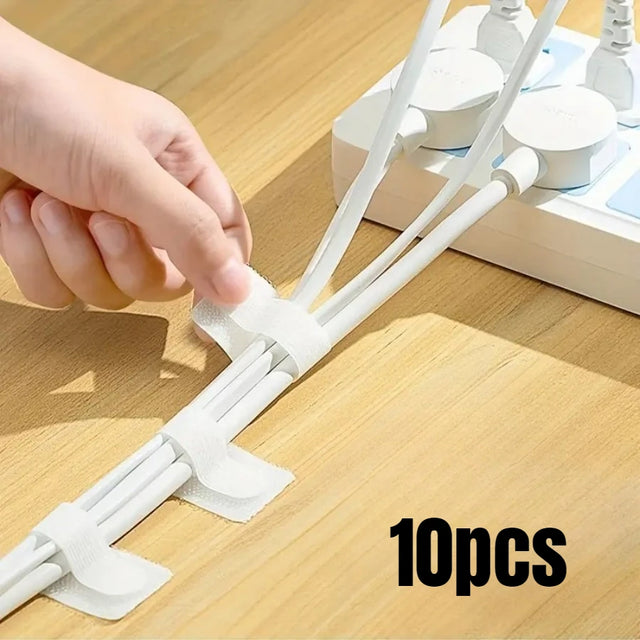 10 Piece Black/white Self-adhesive Nylon Zip Ties, An Easy-to-use Cable Management Tool Suitable for Fixing Various Wire Ties