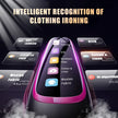 Smart iron with digital display for intelligent clothing ironing on a dark background
