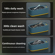 Glasses cleaner with different cleaning cycles shown on a dark background