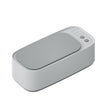 Rectangular electronic device with a gray surface on a white background