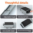 Product features with adjustable length, shockproof lock, 4cm scientific height, and non-slip cushion.